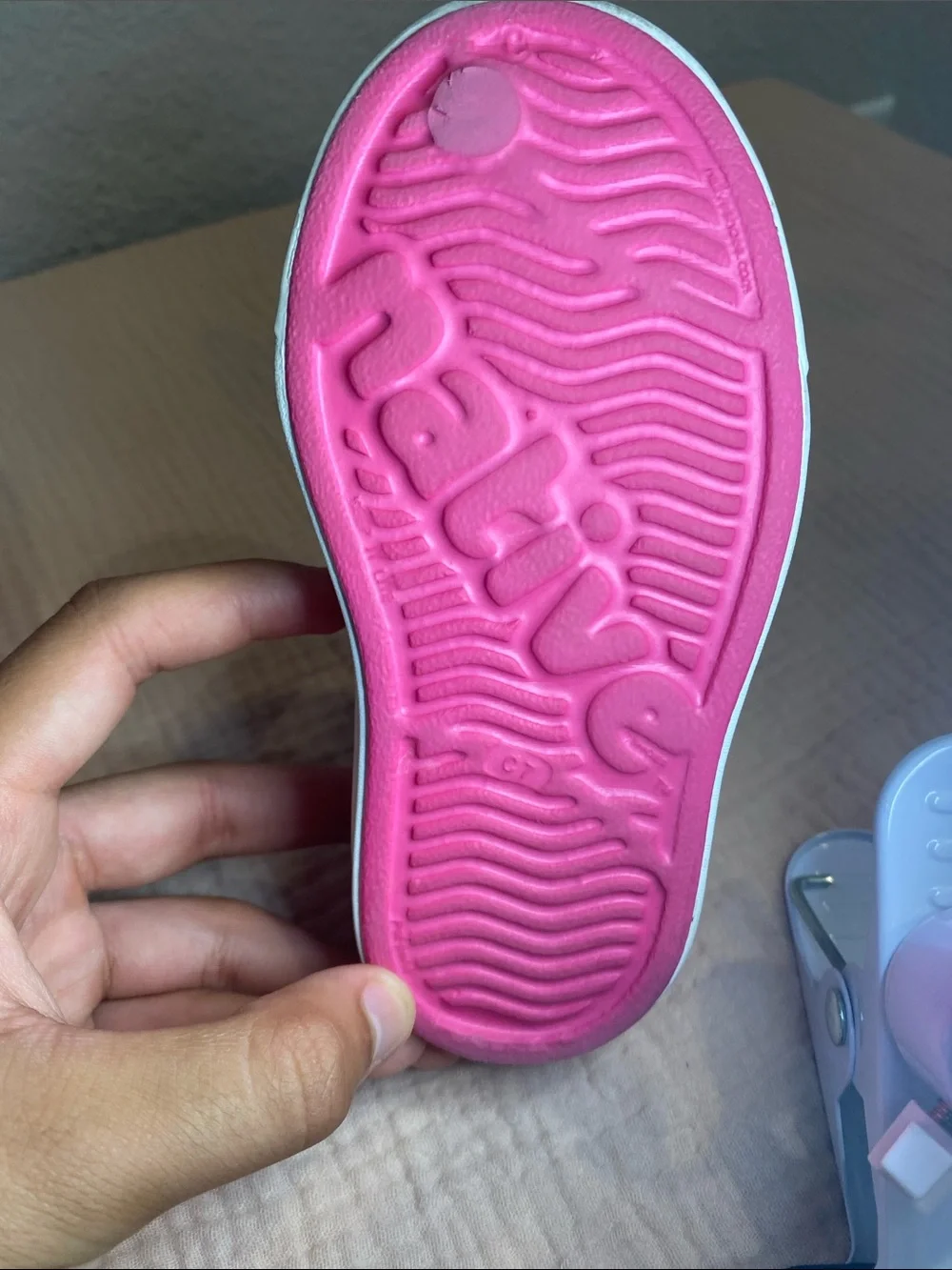 Native Shoes Kids Hot Pink Slip-On Water Shoes with White Toe